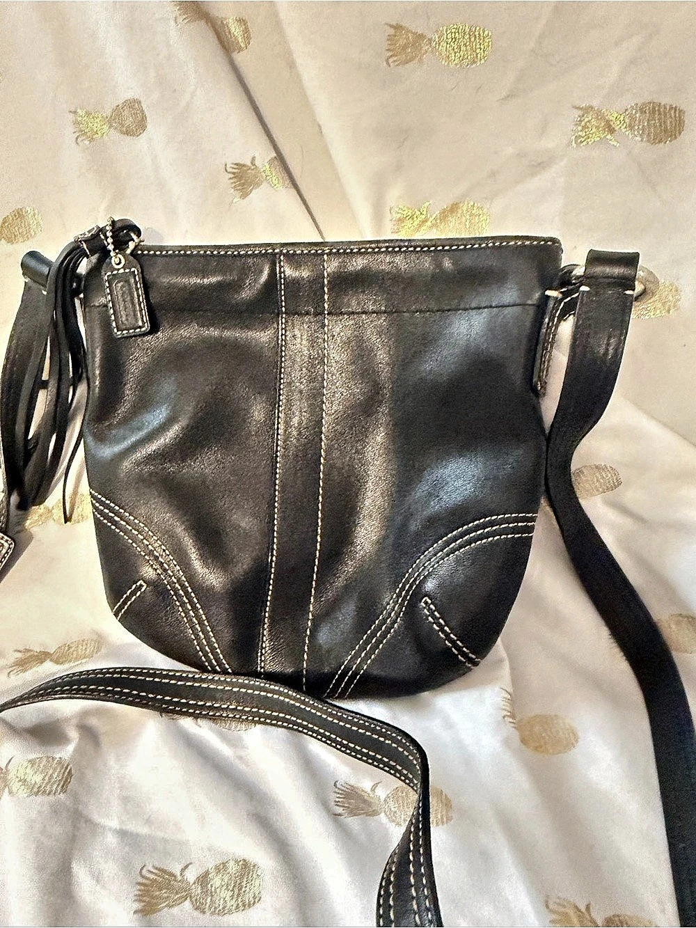 Coach Soho Hobo Bag (Style 8A03) ) Black Leather Crossbody Bag